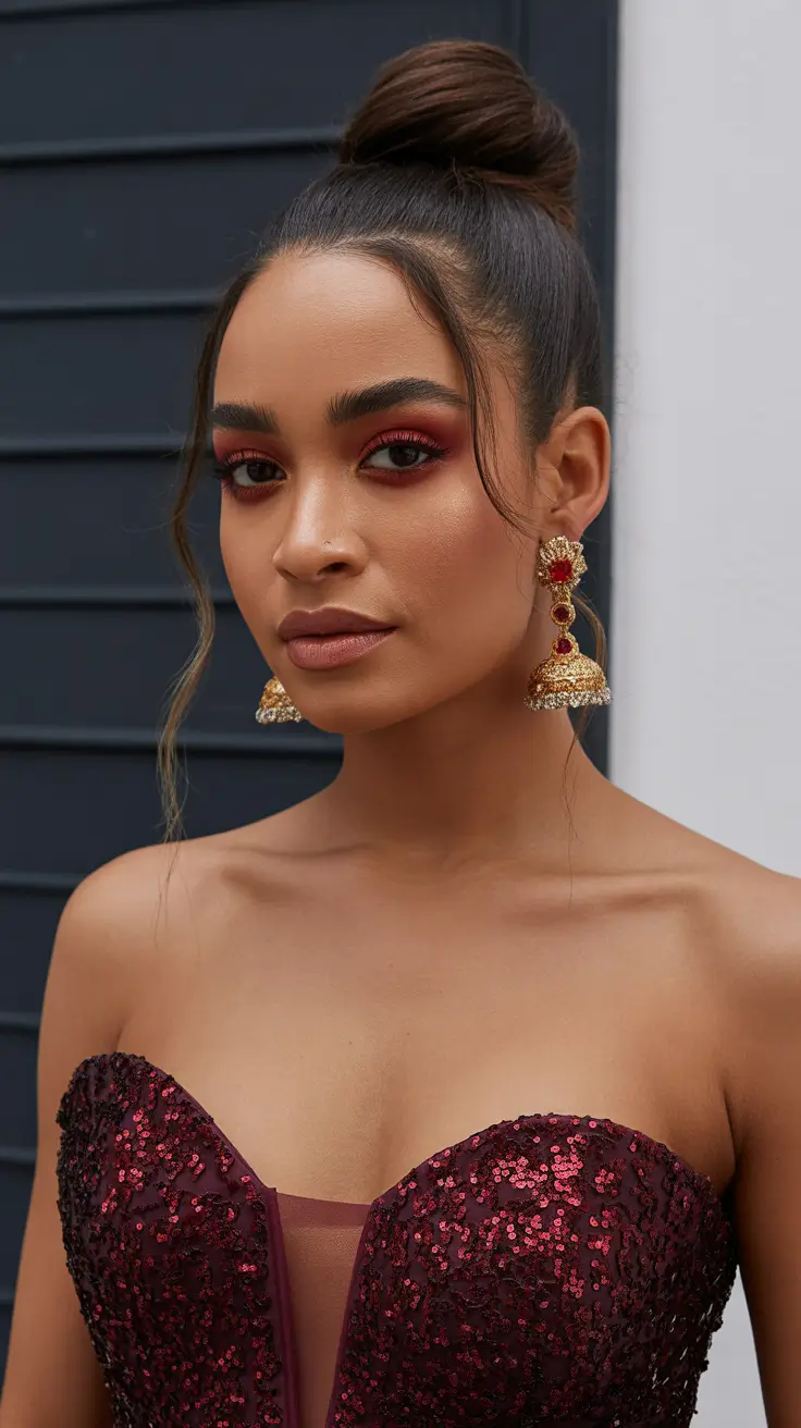 spring hair color ideas for brown skin Cherry Cola Elegance for Evening Spring Events