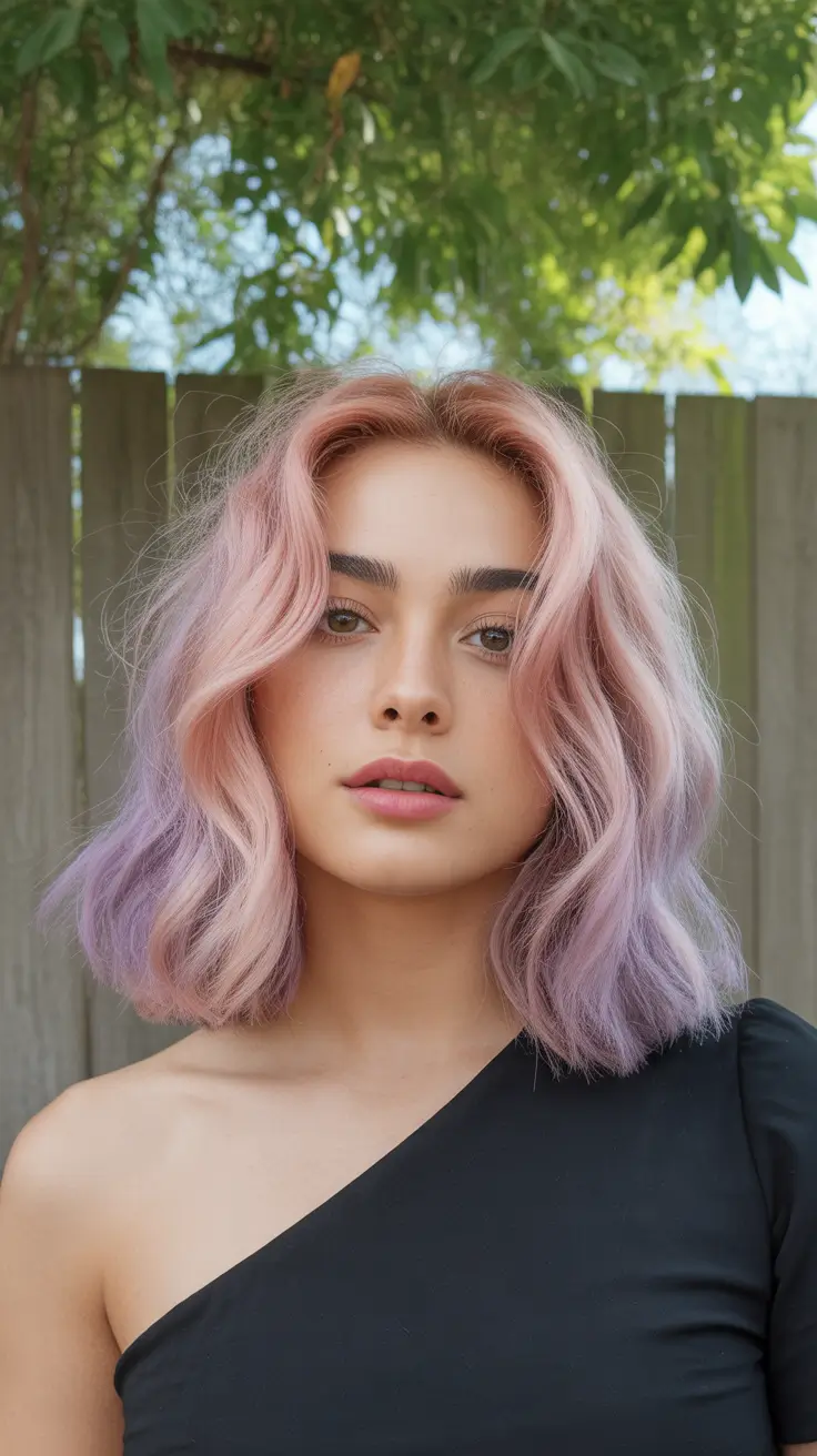 gorgeous spring hair color light skin 2026 Soft Plum Rose Waves with Romantic Dimension