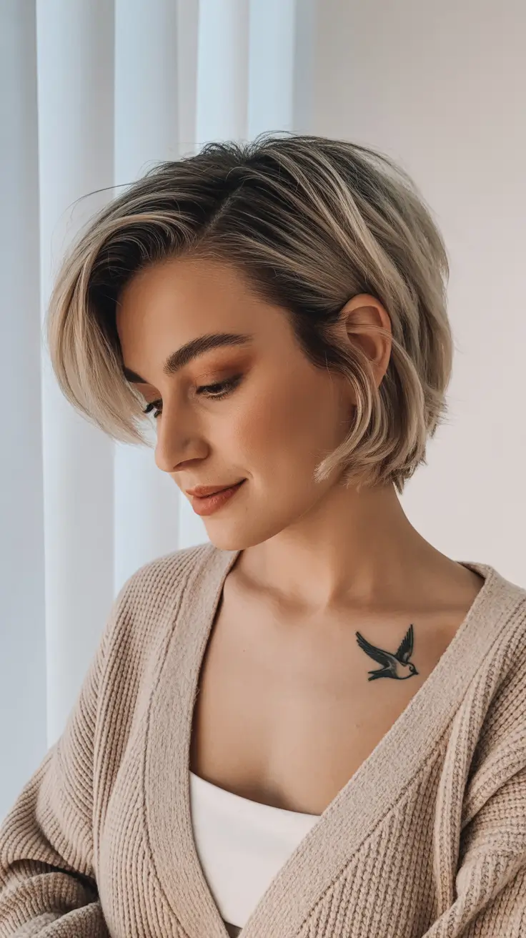 gorgeous spring hair color light skin 2026 Cool Beige Blonde Bob with Subtle Dimension