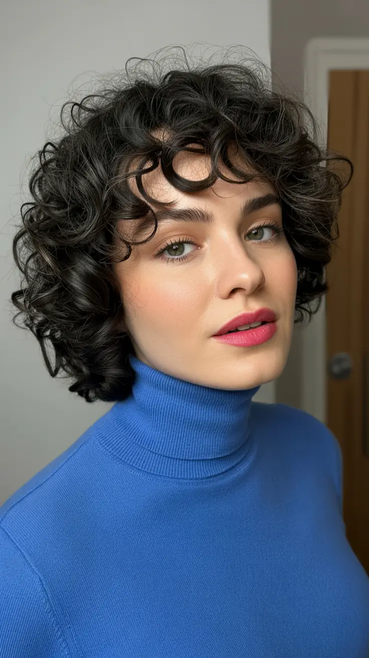 gorgeous spring hair color light skin 2026 Glossy Dark Brown Curly Volume