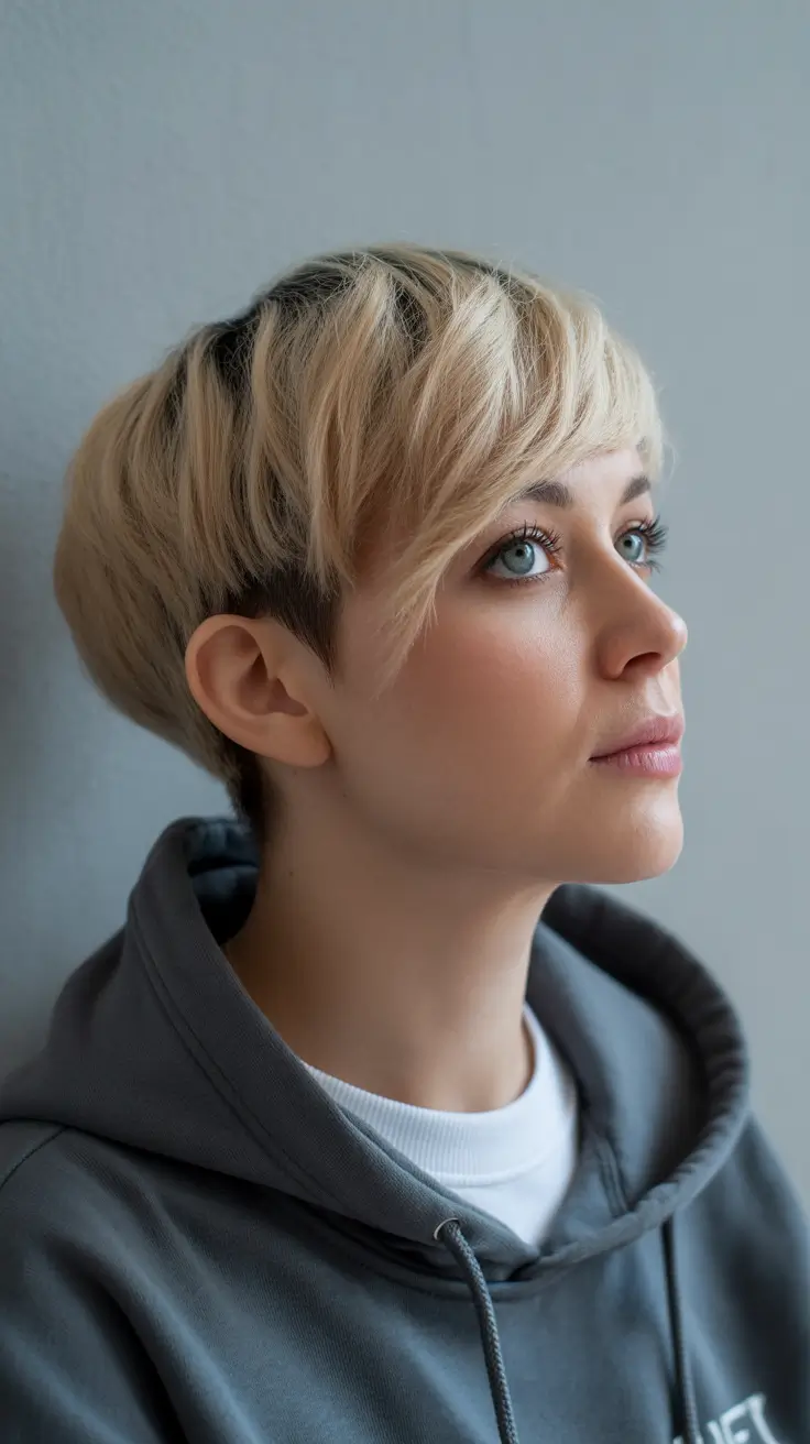 pretty spring pixie haircuts 2026 Layered Beige Blonde Pixie With Casual Texture