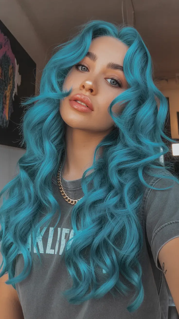 summer hair color ideas 2026 sun kissed Ocean Teal Waves for Playful Summer Fantasy Color
