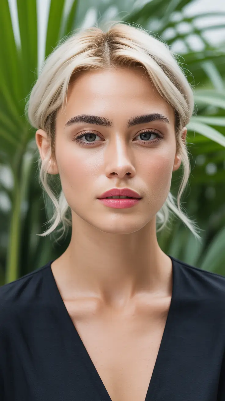 summer hair color ideas 2026 sun kissed Soft Platinum Blonde Updo for Light Summer Elegance