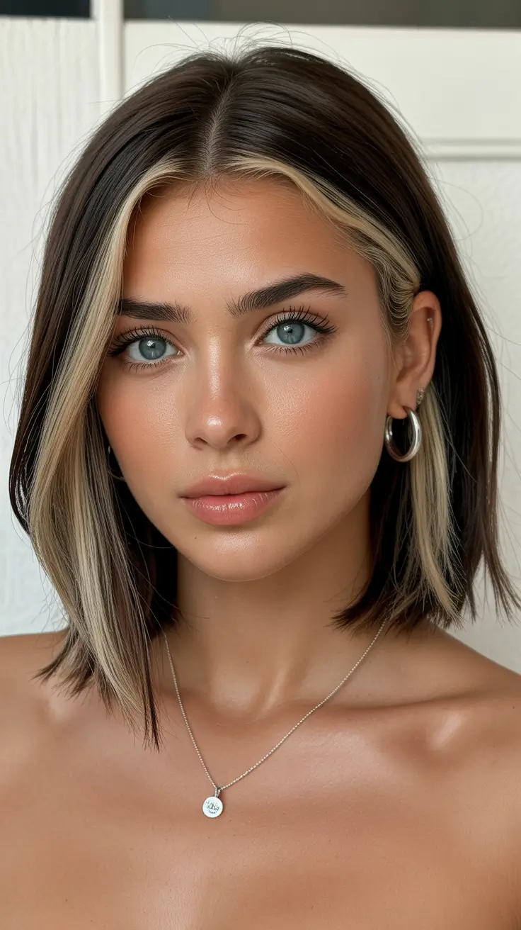 summer hair color ideas 2026 sun kissed Cool Contrast Blonde Bob for Chic Short Hair