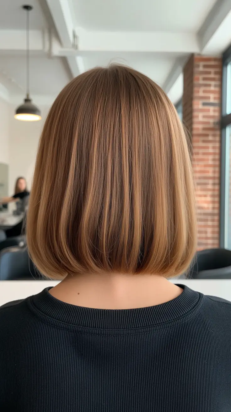 summer hair color ideas for brunettes 2026 sun kissed Dimensional Short Bob with Golden Depth