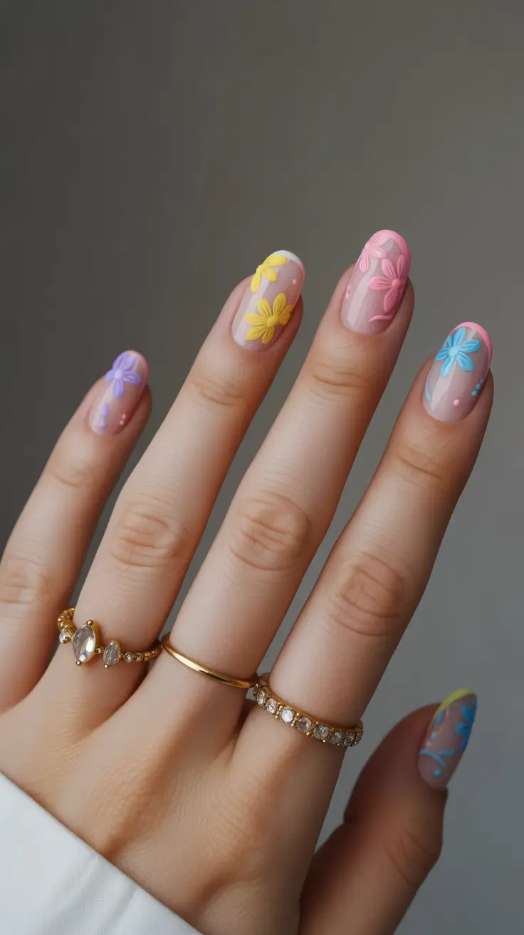 summer nail art ideas 2026 aesthetic Pastel Garden Fantasy For Playful Summer Mood