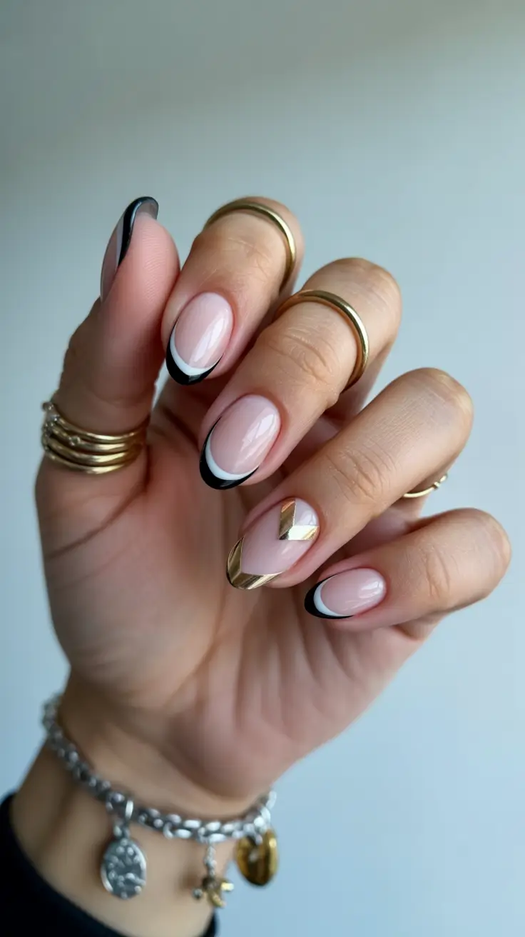 summer nail colors ideas 2026 for short nails Modern Black French