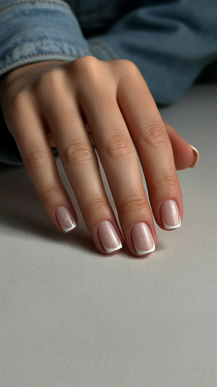 summer short nail inspo 2026 Classic Micro French on Short Square Nails