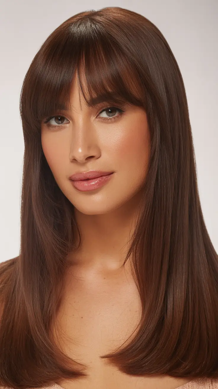 true spring brown hair color straight layered auburn brown