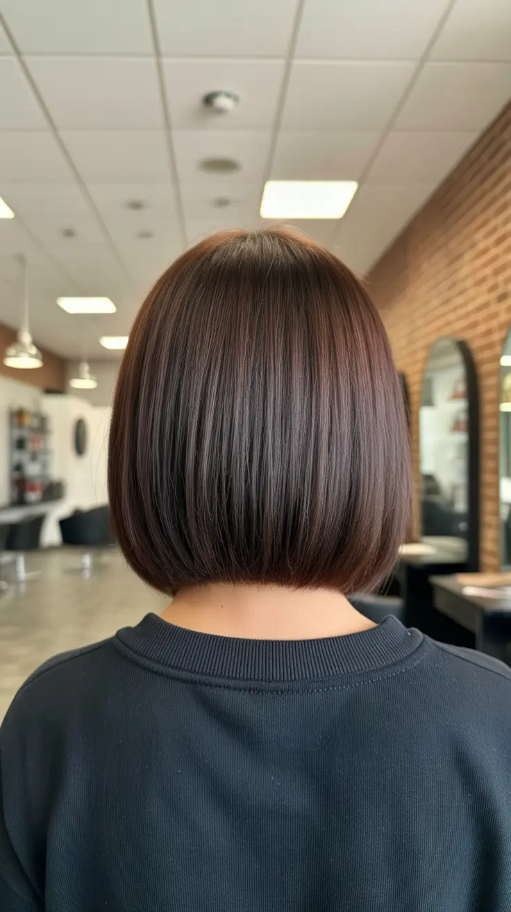 spring brown hair color straight sleek bob