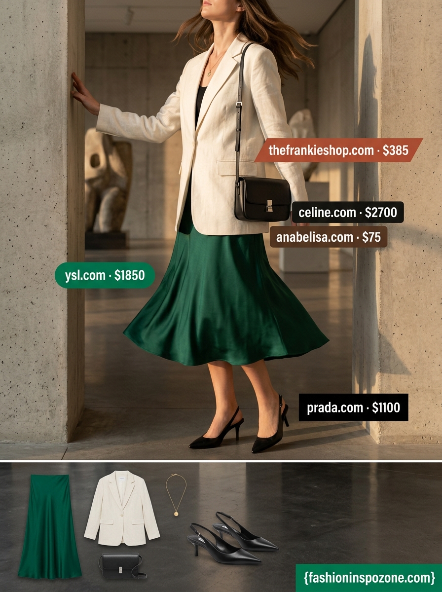 Chic Summer Outfit for Women Over 60 2026 | Jumpsuit Style Chic summer outfit for women over 60 2026: Olive green wide-leg jumpsuit, black sandals, and gold accessories.