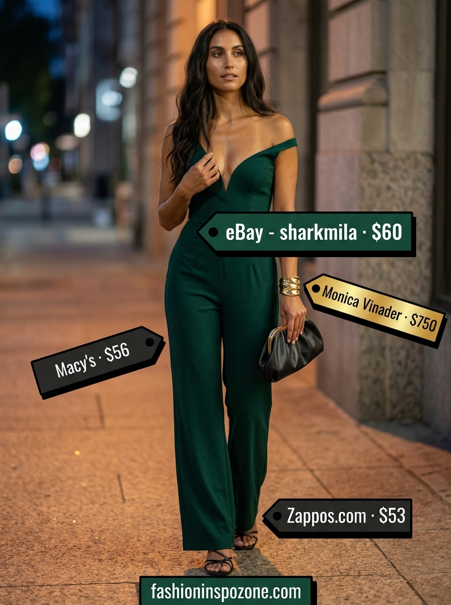 Elegant emerald green jumpsuit for Miami beach summer outfits for women 2026. Ideal for sunset cruises and evening cocktails.
