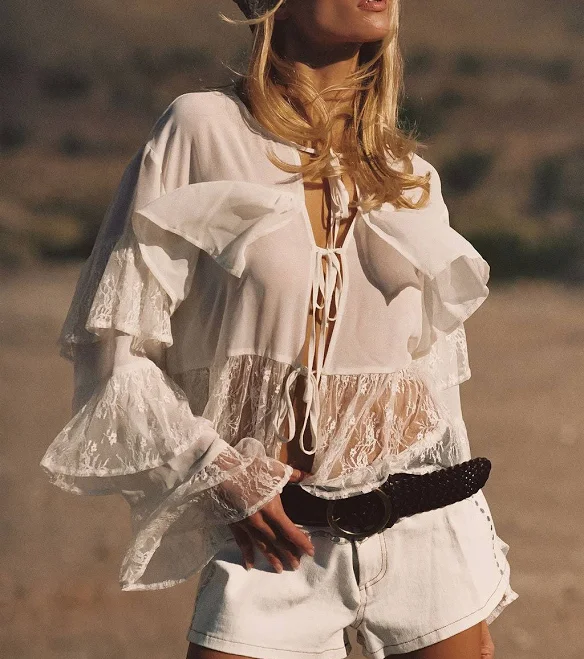 top 12th Tribe Women's Tiered Blouse 12th Tribe $74