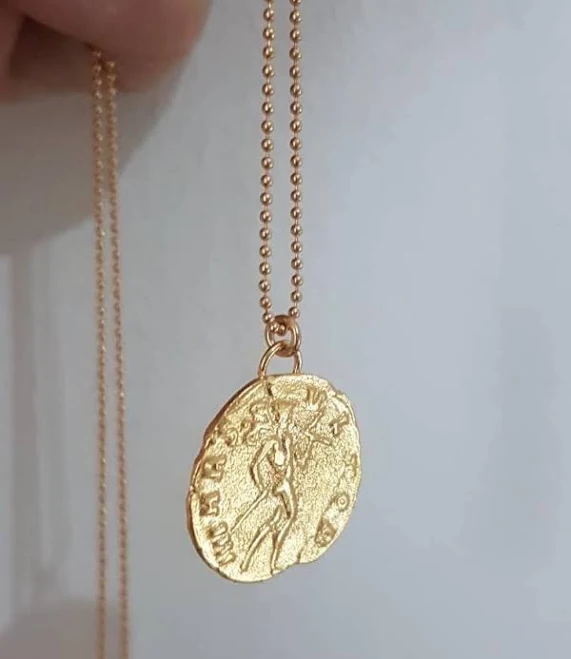 accessory 14K Gold Antique Coin Pendant Necklace Etsy - EfratMakovJewelry $144