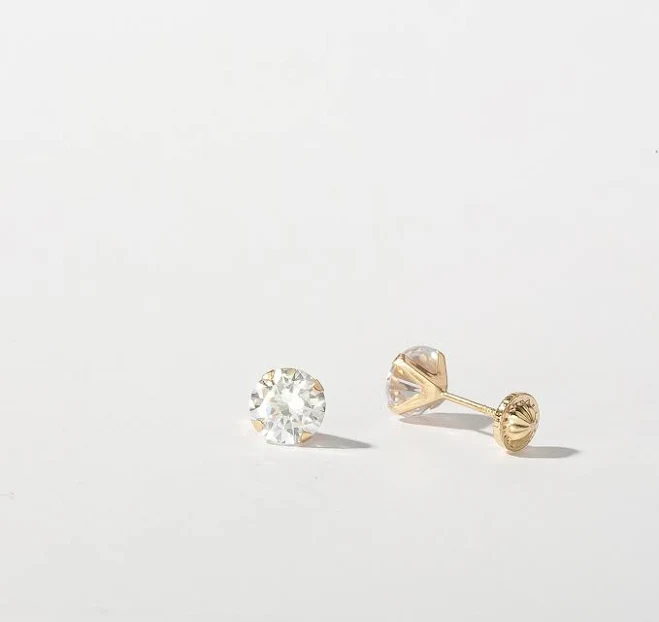 accessory 14K Solid Gold Minimalist Dainty Stud Earrings Etsy - GlamourJewelryHouse $36.75
