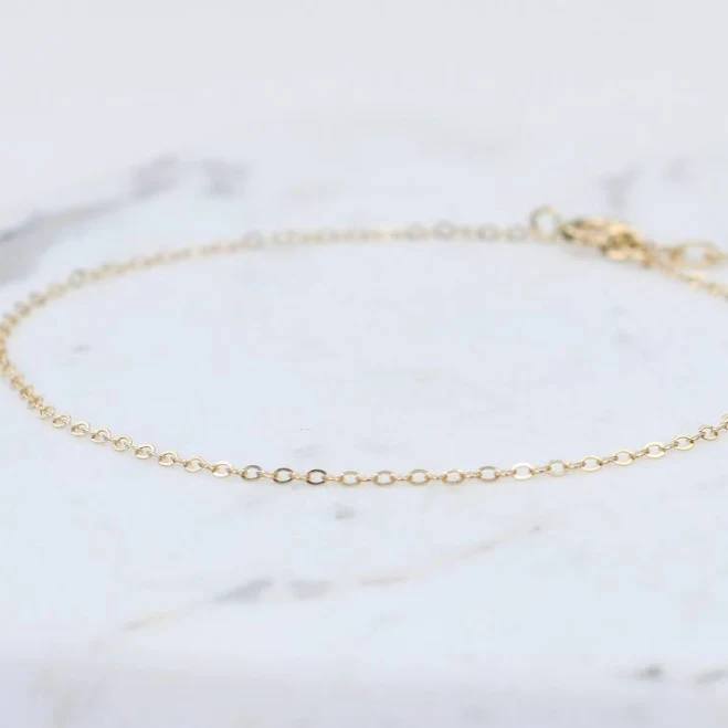 accessory 14K Solid Gold Ultra Delicate Cable Chain Anklet Etsy - SashJewelry $169