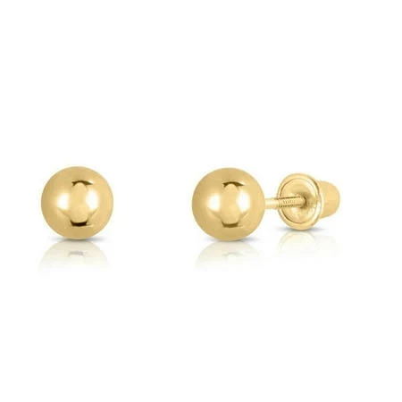 accessory 14K Yellow Gold Ball Stud Earrings with Secure Screw-backs Walmart - Tilo Jewelry Inc. $79.99