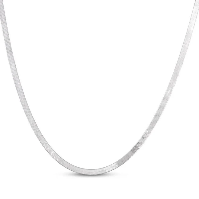 accessory 18" Sterling Silver Herringbone Chain Necklace Kay Jewelers $89.99