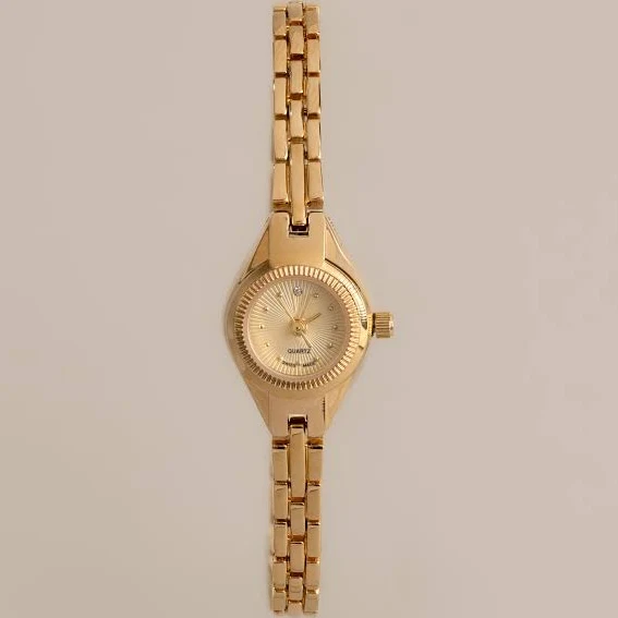 accessory 18K Gold Petite Round Timepiece Caitlyn Minimalist $91.5