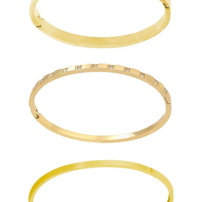 accessory 18K Gold Waterproof Bangle Bundle Evry Jewels $29.99