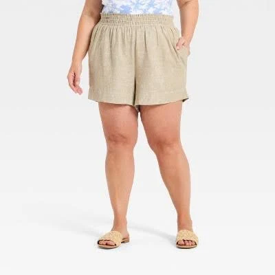 bottoms A New Day Women's Linen Pull-On Shorts Target $22