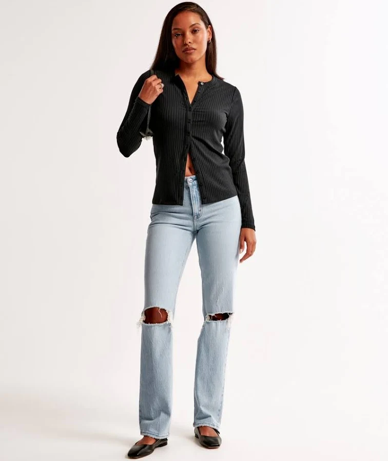 jeans Abercrombie & Fitch Women's Mid Rise 90s Straight Jean Abercrombie & Fitch $26.97