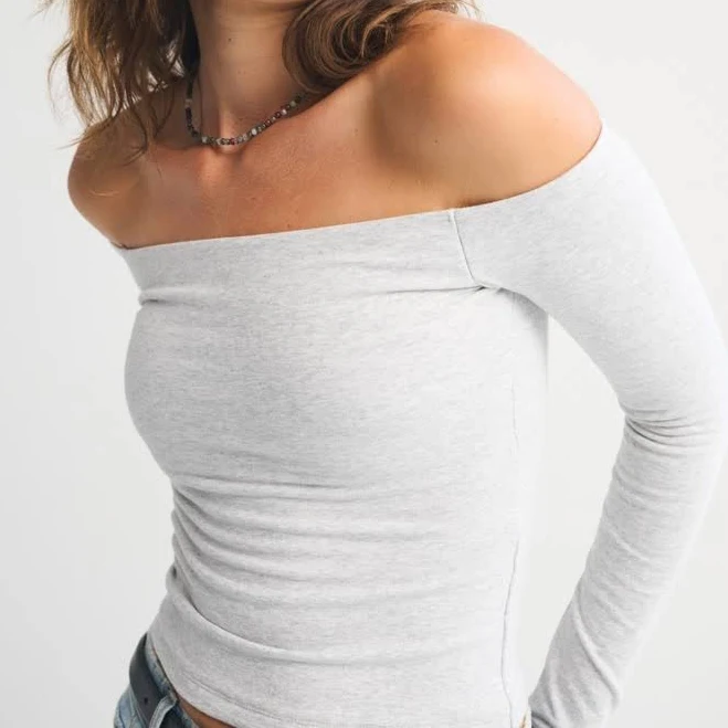 off-shoulder top Abercrombie & Fitch Women's Off-The-Shoulder Bra-Free Long-Sleeve Top Abercrombie & Fitch $14.99