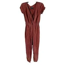 jumpsuit Abercrombie & Fitch Womens Rust Wrap Short Sleeve Belted Utility Jumpsuit Small eBay $24.99