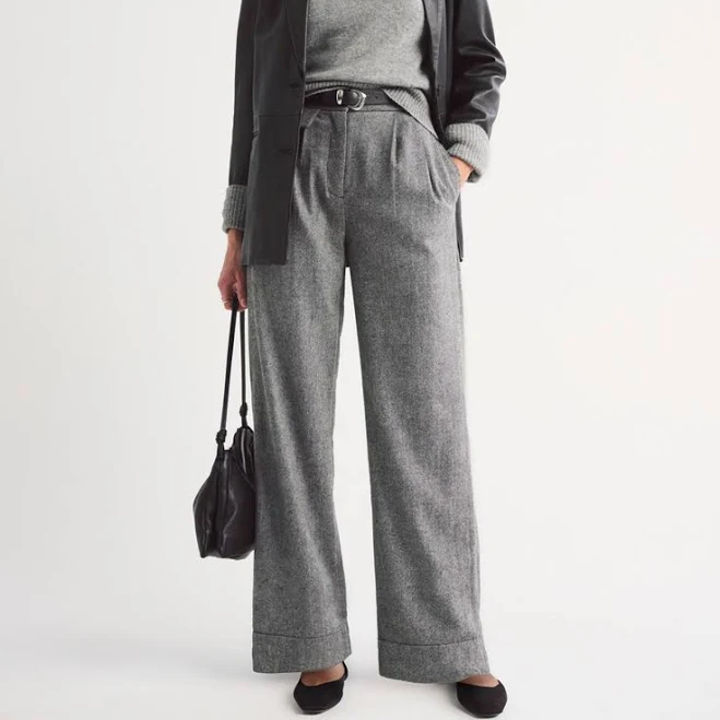wide leg pants Abercrombie & Fitch Women's Sloane Wool-Blend Wide Leg Pants Abercrombie & Fitch $69.99