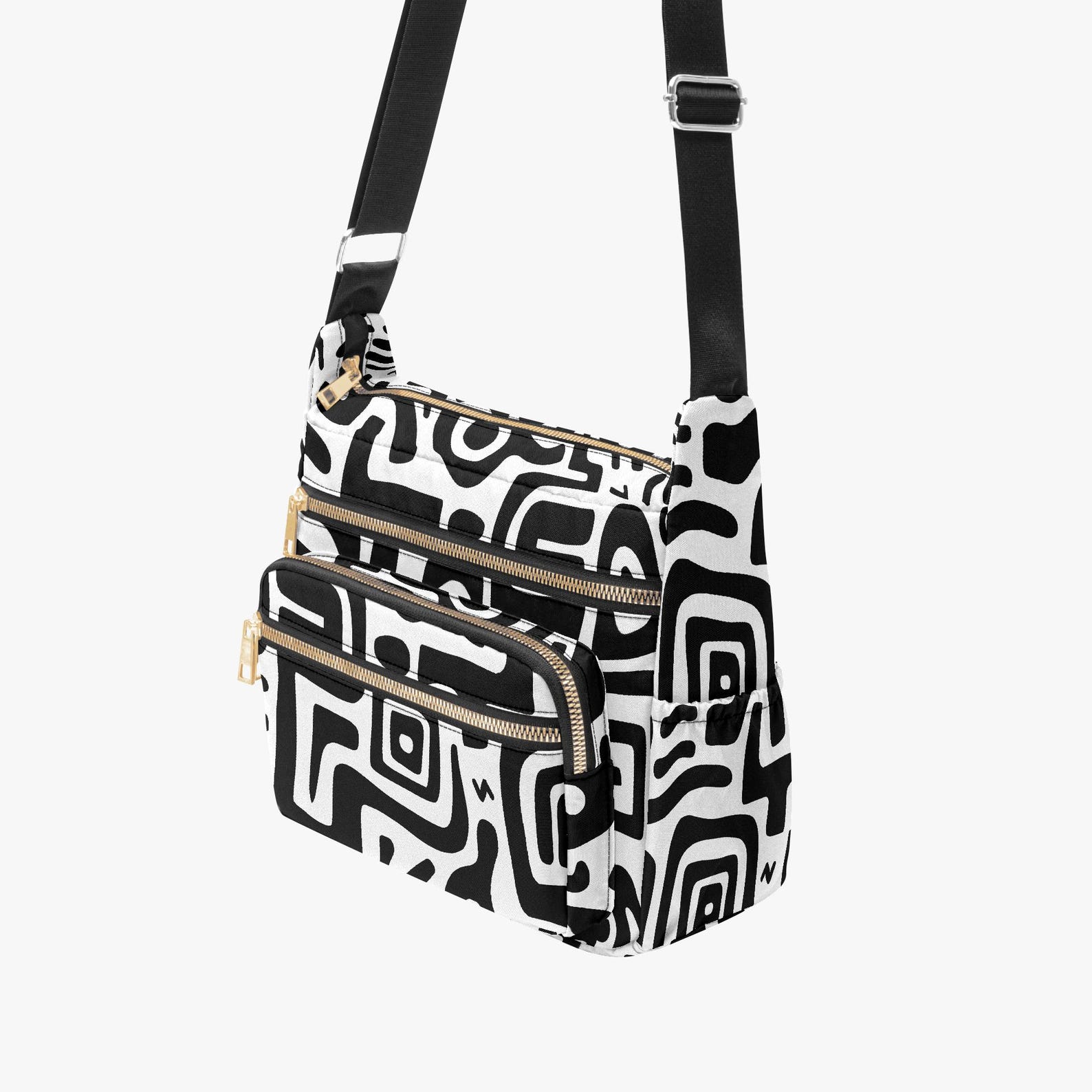 bag Abstract Canvas Crossbody Bag – Black White Unisex Shoulder Messenger Etsy $39.74