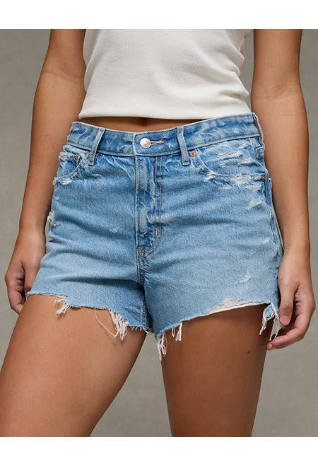 shorts AE Strigid Women's Super High-Waisted Relaxed Denim Shorts American Eagle Outfitters $44.96