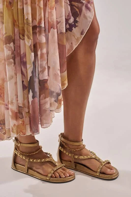 shoes Akira Gato Metal Embellished Flat Sandals AKIRA $49.9