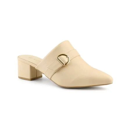 shoes Allegra K Women's Pointed Toe Chunky Heel Mules Walmart - Tasharina Corp $38.99