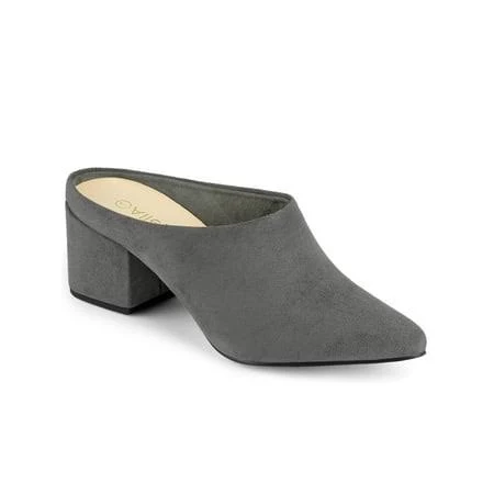 shoes Allegra K Women's Pointed Toe Slip On Block Heel Mules Walmart - Tasharina Corp $43.99
