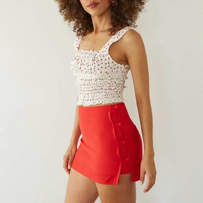 skirt American Threads Women's Beck High-Rise Button Mini Skort American Threads $40.68