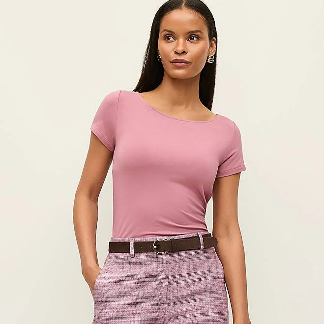 top Ann Taylor Women's Boatneck T-Shirt Ann Taylor $31.15