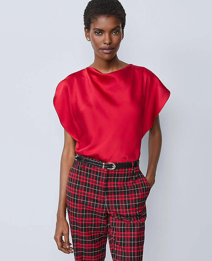 blouse Ann Taylor Women's Draped Satin Blouse Ann Taylor $26