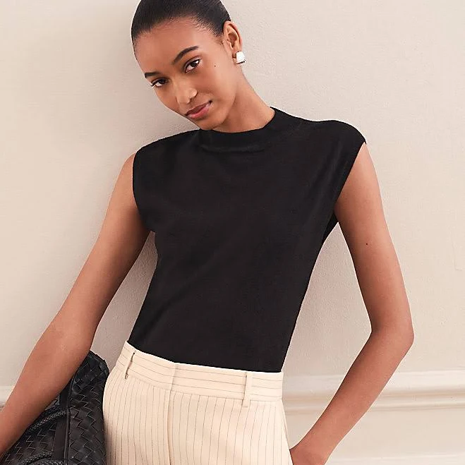 top Ann Taylor Women's Refined Mock Neck Shell Top Ann Taylor $38.7