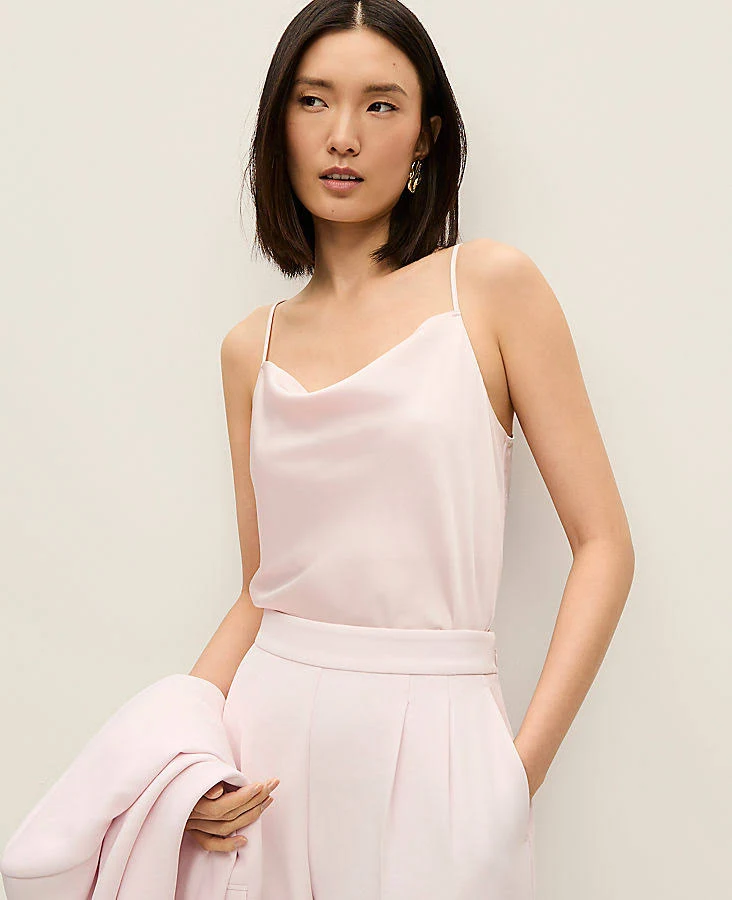 bodysuit Ann Taylor Women's Satin Cowl Neck Tank Top Ann Taylor $45.15