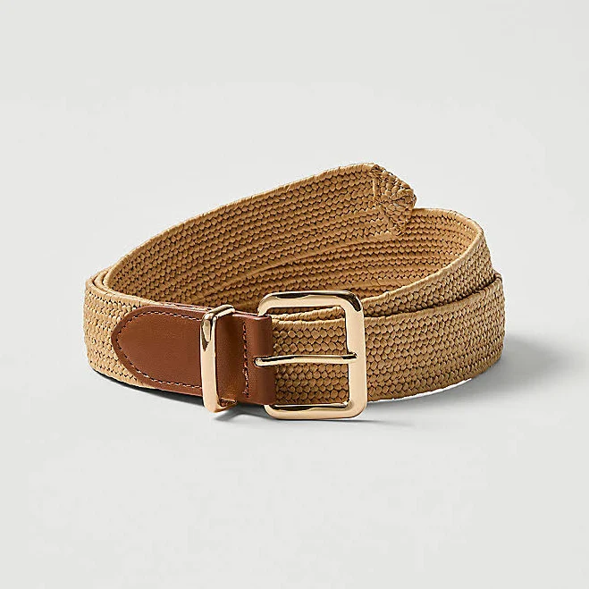 accessory Ann Taylor Women's Straw Square Buckle Belt Ann Taylor $34.75