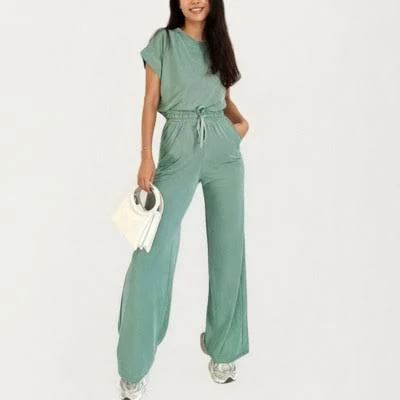 matching set Anna-Kaci Women's 2-Piece Relaxed Fit Top and Wide Leg Pants Target $45.99