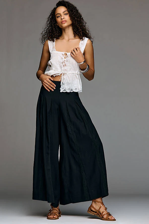 pants Anthropologie Linen Blend Pleated Wide-Leg Pants Anthropologie $168