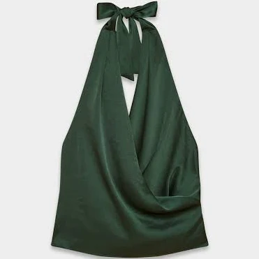 blouse Aritzia Wilfred Women's Martini Satin Halter Blouse Aritzia $61.6
