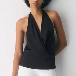 top Aritzia Wilfred Women's Martini Satin Halter Blouse Aritzia $88