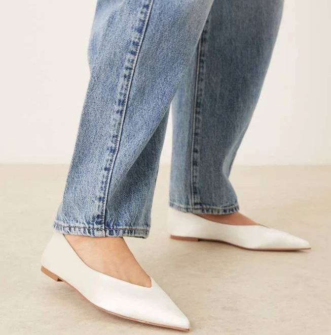shoes ASOS Design Ludo Pointed Satin Ballet Flats ASOS $22.99