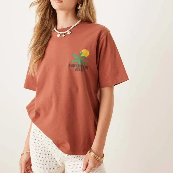 t-shirt ASOS Oversized Tee with Abstract Vacation Graphic ASOS $24.49