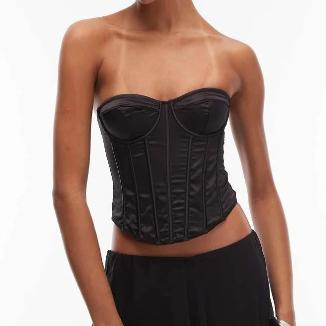 top ASOS Satin Cupped Corset Top with Boning ASOS $39.99