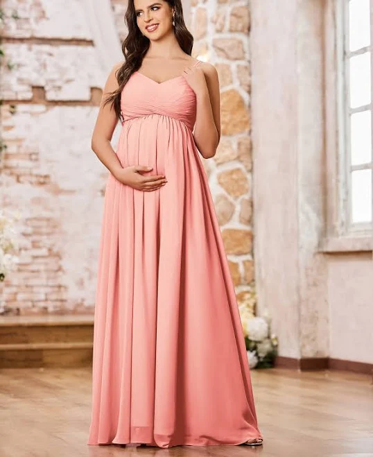 dress BABARONI Double Spaghetti Strap Chiffon Maxi Empire Dress Babaroni.com $99