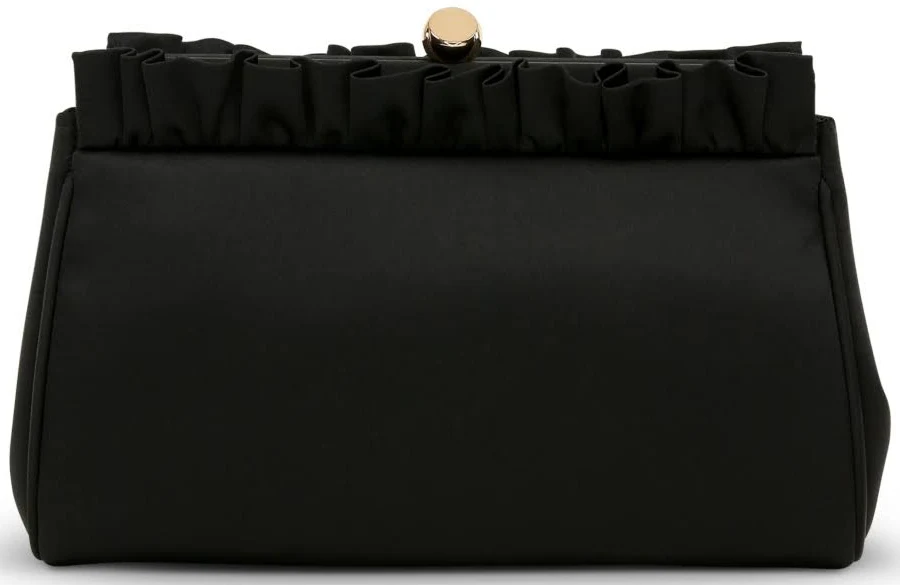 bag Badgley Mischka Olivia Satin Ruffle Top Pouch Clutch Macy's $74
