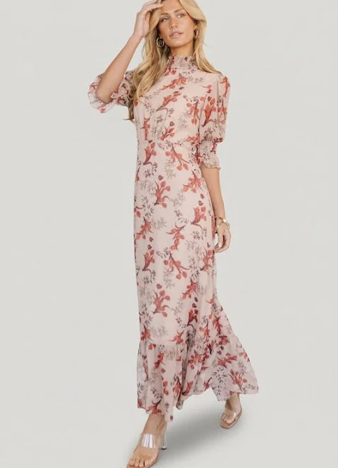 dress Baltic Born Marie Mock Neck Floral Maxi Dress Baltic Born $75